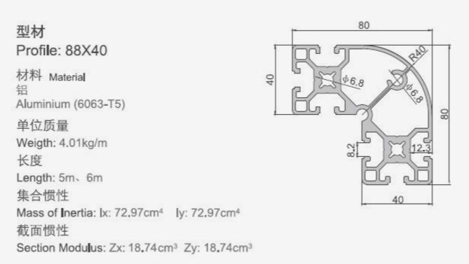 8840R工业铝型材规格