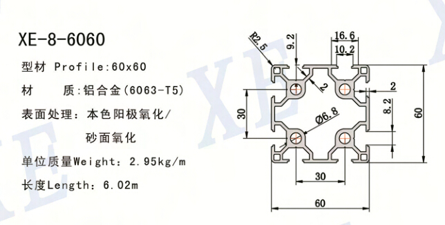 6060工业铝型材规格