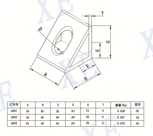 铝型材角件规格